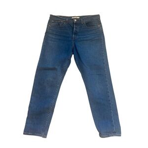 Levi’s Wedge Jeans Women’s 31 High Waist Straight Classic Denim Blue Button Fly